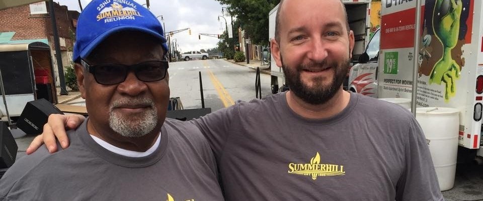 Geoff Heard, Executive Director of Summerhill Neighborhood Corp (SNDC) is on the left and Bryan Adams, Vice-President of the Organized Citizens of Summerhill is on the right. Photographer is not knows. 