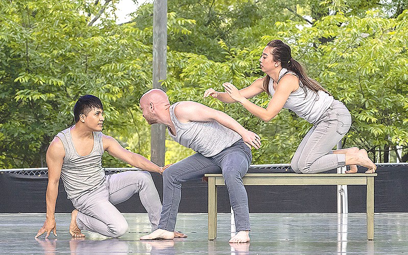 DANCE CANVAS: ’TETHERED:’ Choreographed by Dana Woodruff, from Dance Canvas’ 2021 performance for Georgia Tech’s Skyline Series (May 2021). PHOTO CREDIT: Richard Calmes
